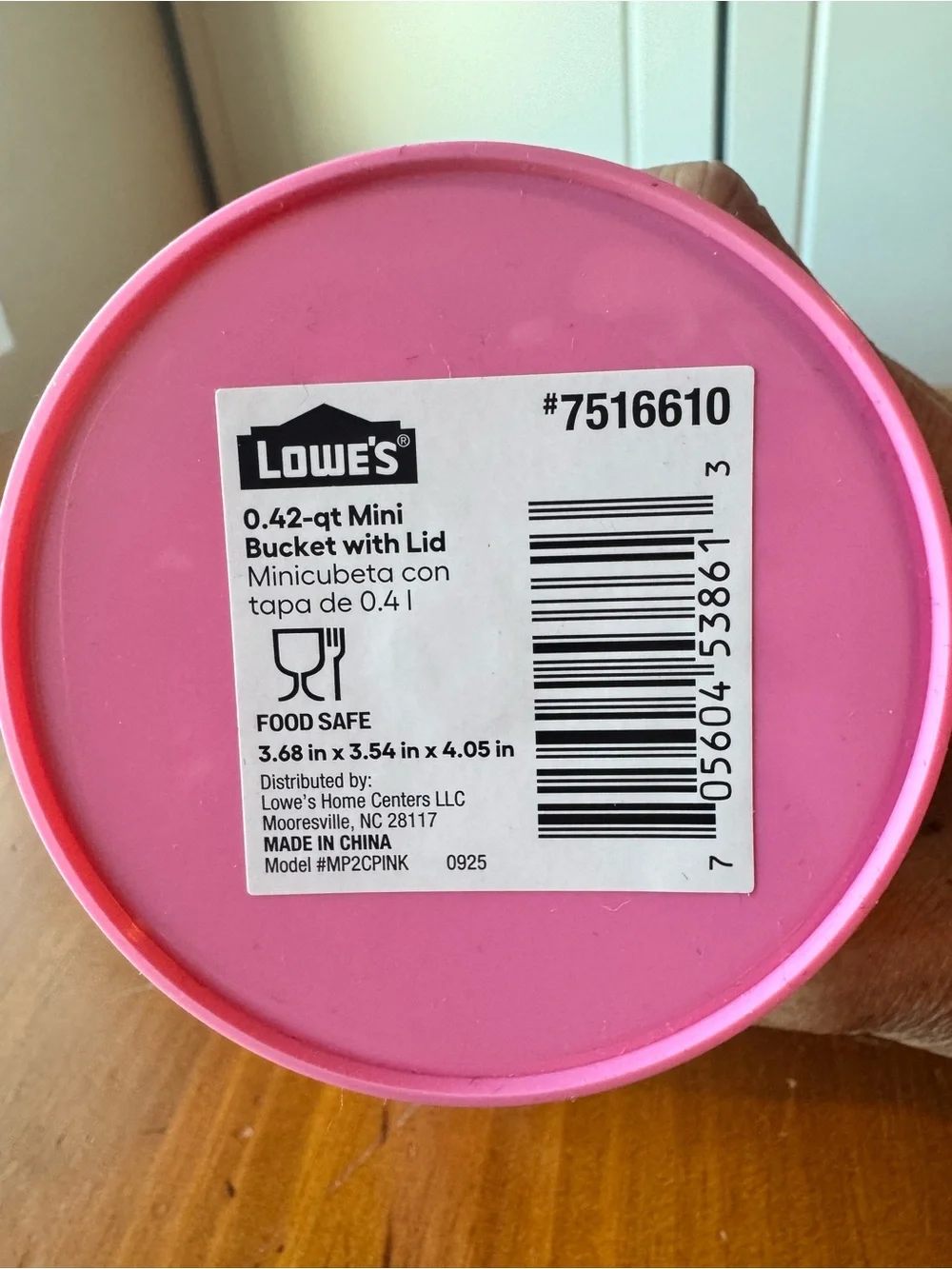 Lowe’s Viral Pink Mini Bucket with Lid and Handle